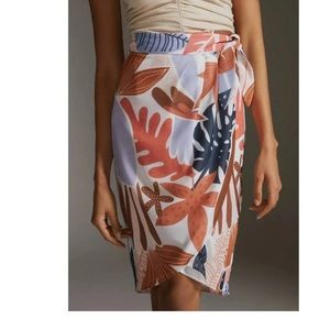 Anthropologie Hutch Pleated Wrap Midi Skirt Size 2